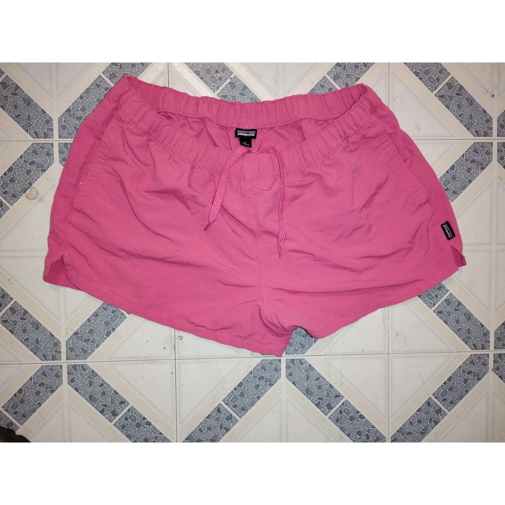 A22-Women's Patagonia Hiking Shorts Quick Dry Baggies Pink Pull-On Sz Large